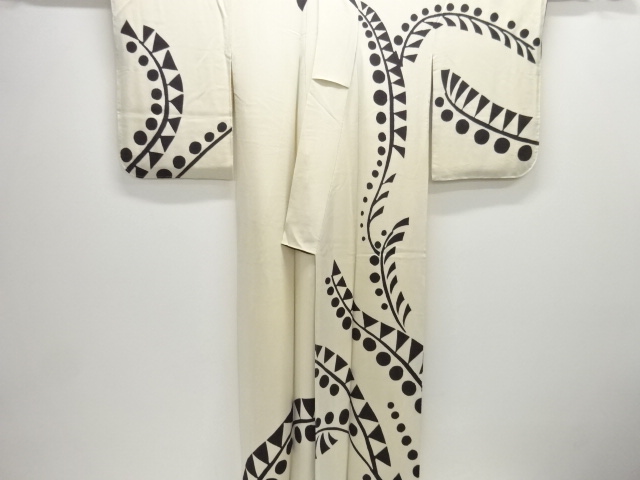  大正ロマン　抽象草花模様着物